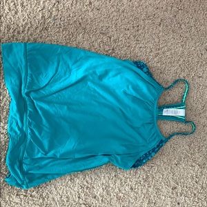 Blue ivivva workout/athletic tank top